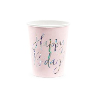 Rózsaszín Boldog születésnapot csészék